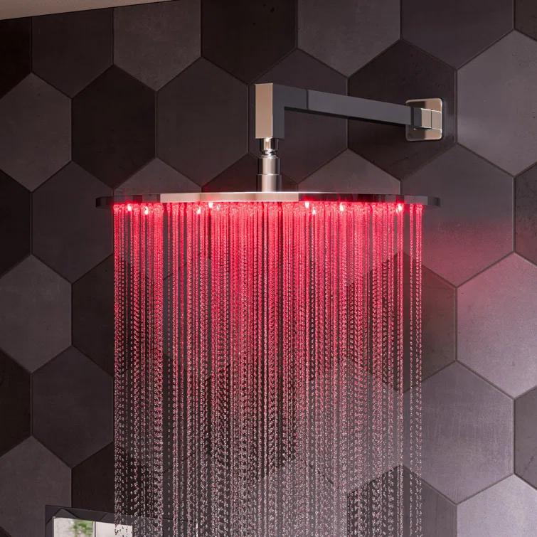 Rain Fixed Shower Head 1.8 GPM GPM with Temperature-based LED