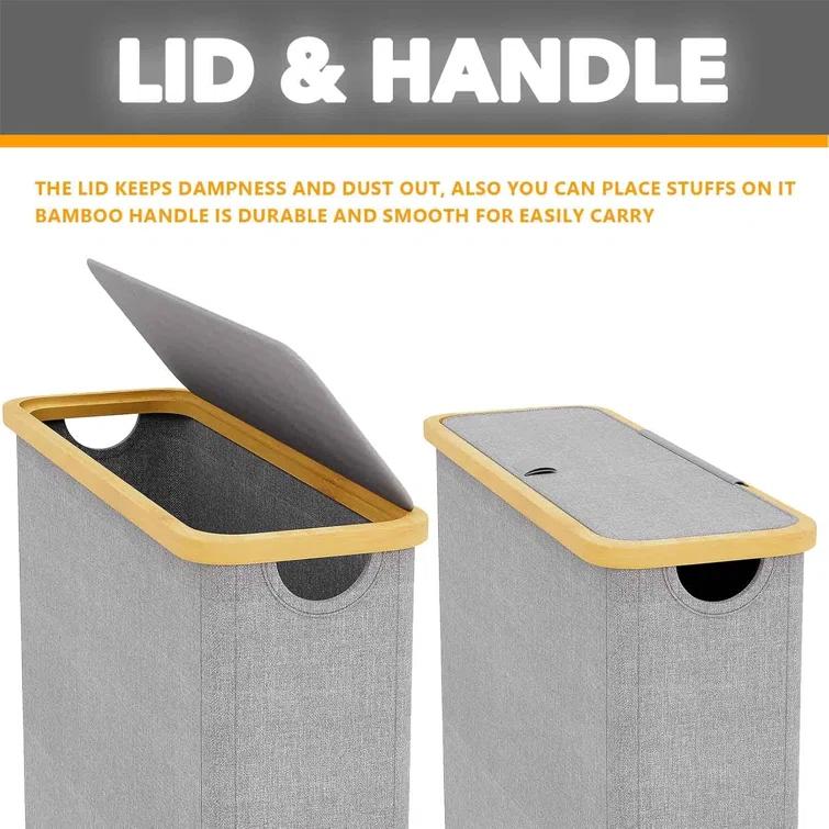 Extra Large Toilet Paper Storage With Lid, Holds Up To 24 Regular Rolls Or 18 Mega Rolls, Slim Basket Holder Bin Container For Bathroom Accessories Organizer