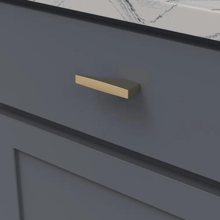 Brushed Golden Brass Modern Finger Pull Handle 3 Inch