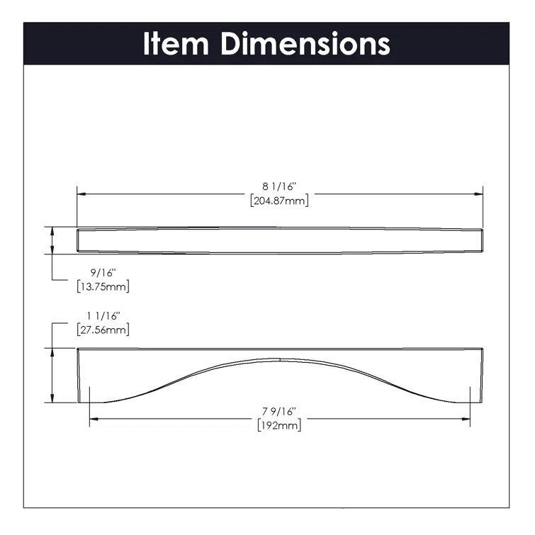 Modern Brushed Nickel Handle Pull with Mounting Hardware