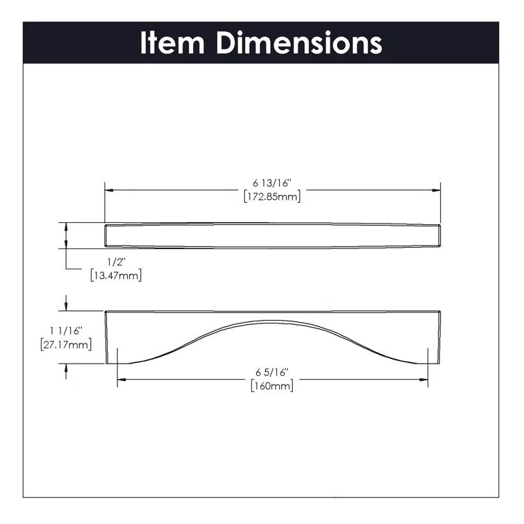 Modern Brushed Nickel Handle Pull with Mounting Hardware
