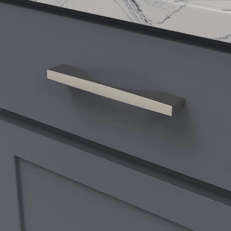 Modern Brushed Nickel Handle Pull with Mounting Hardware