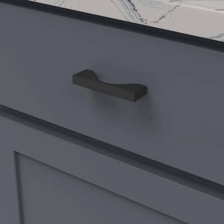 Matte Black Modern Handle Bar Pull with Mounting Hardware