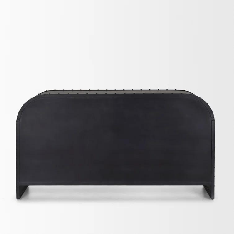Fuanai Antique-Style Metal and Wood 4-Door Sideboard
