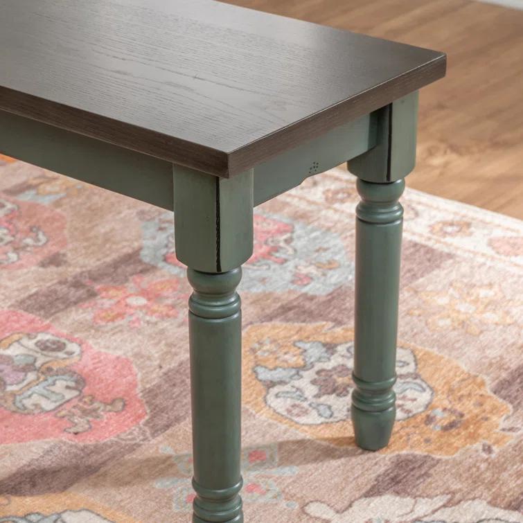 Willow 40" Two Tone Solid Wood Farmhouse Dining Bench