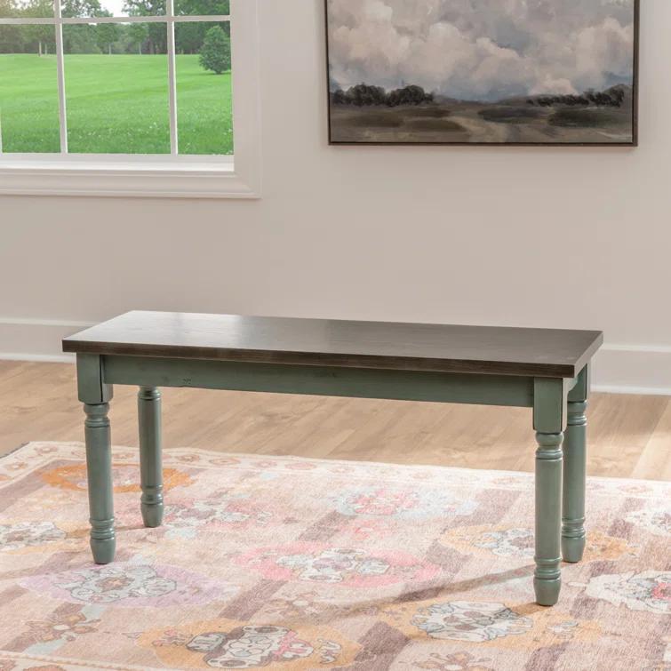 Willow 40" Two Tone Solid Wood Farmhouse Dining Bench