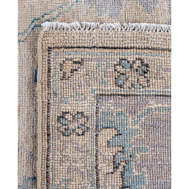 Solo Rugs One-of-a-Kind Rectangle 9'10" X 13'5" Wool Area Rug Ivory/Blue/Gray/Yellow