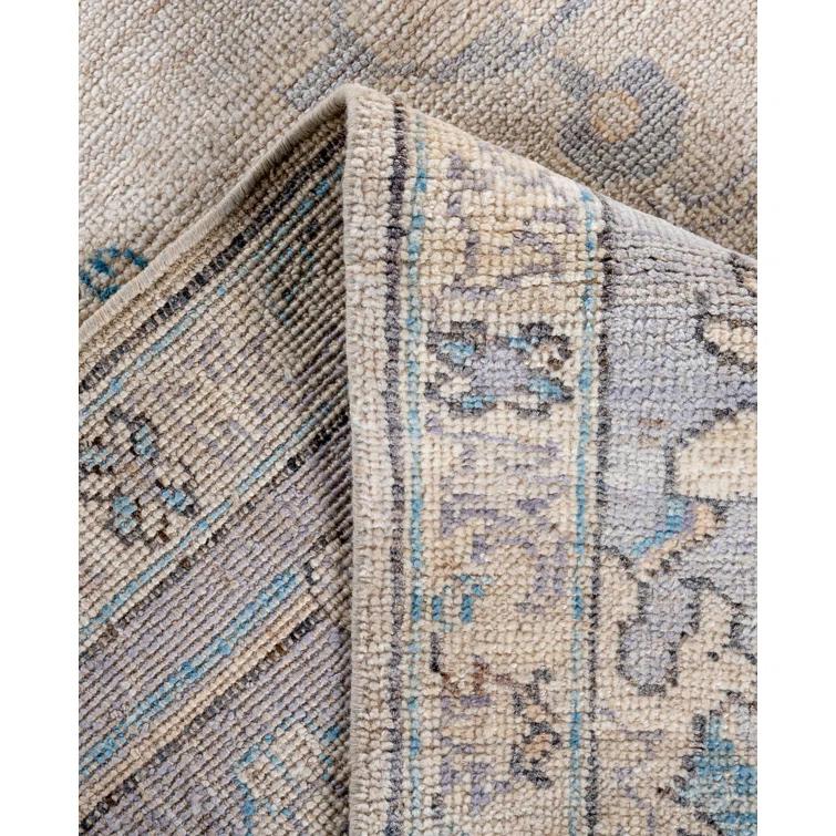 Solo Rugs One-of-a-Kind Rectangle 9'10" X 13'5" Wool Area Rug Ivory/Blue/Gray/Yellow