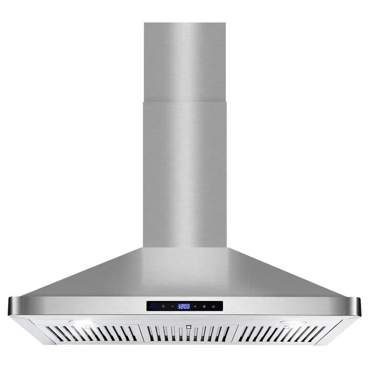 Cosmo 36 in. Vista Collection Ducted Wall Mount Range Hood, Touch Controls, LED Lights, Permanent Filters, Stainless Steel