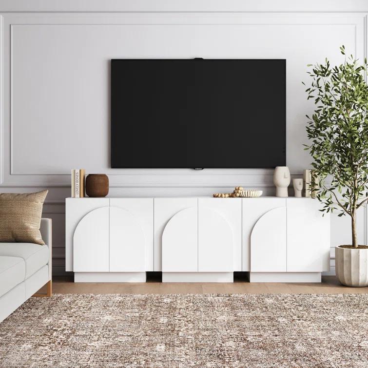 Iris Solid Wood TV Stand 2 - Door Accent Cabinet (3-Piece Set)