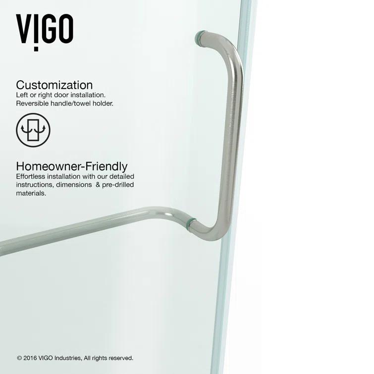 Pirouette 30-36" W x 72" H Pivot Frameless Shower Door with 3/8" Clear Glass