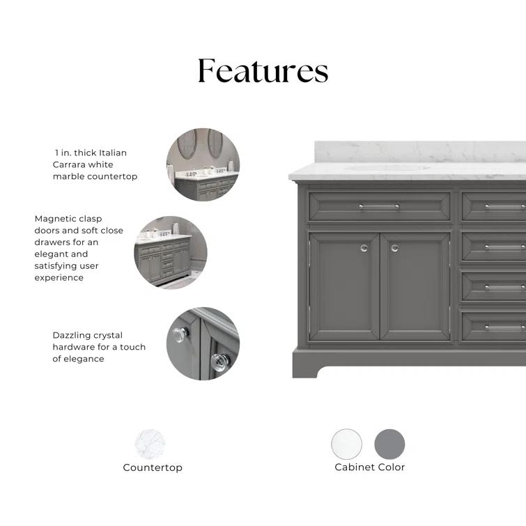 Derby 60" Double Sink Bathroom Vanity Set with Mirror