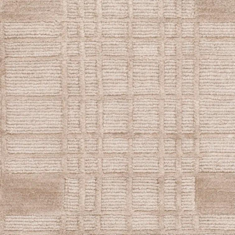 Tibetan Shag Hand Knotted Wool Pile Geometric Rug in Slate