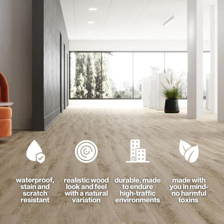 Lucida USA GlueCore Classic 22mil x 7.3" W x 48" L Glue Down Vinyl Tile Flooring