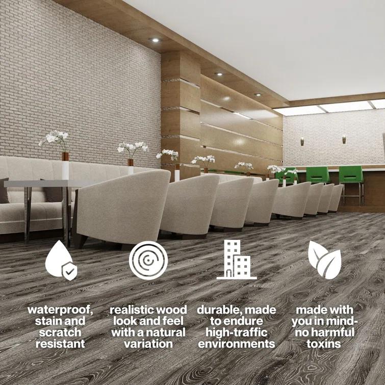 Lucida USA GlueCore Classic 22mil x 7.3" W x 48" L Glue Down Vinyl Tile Flooring