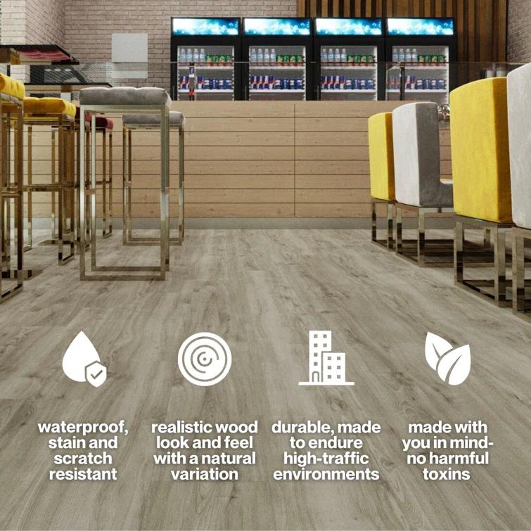 Lucida USA GlueCore Classic 22mil x 7.3" W x 48" L Glue Down Vinyl Tile Flooring