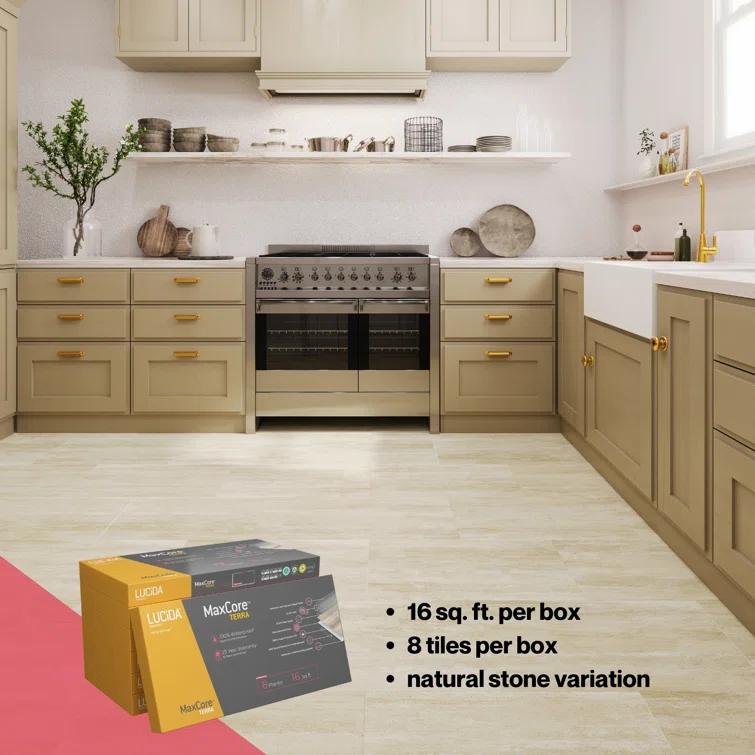 MaxCore Terra 22mil x 12" W x 24" L Click Lock Vinyl Tile Flooring