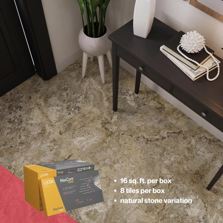 MaxCore Terra 22mil x 12" W x 24" L Click Lock Vinyl Tile Flooring