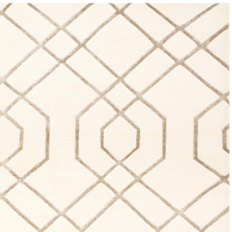 Tibetan White Geometric Rug