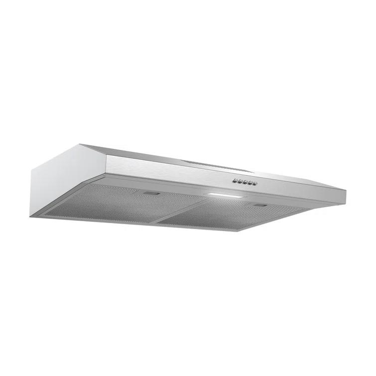 Streamline 30 In. T-3007-1-DL Savona Ductless Undermount 80 CFM Range Hood In Brushed Stainless Steel With Mesh Filters, Push Button Control, LED Light