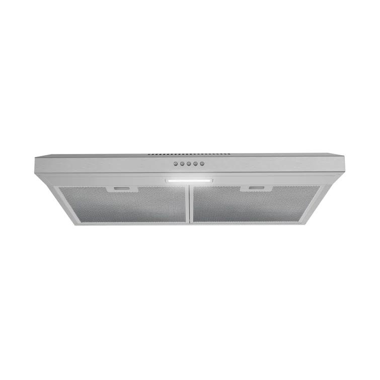 Streamline 30 In. T-3007-1-DL Savona Ductless Undermount 80 CFM Range Hood In Brushed Stainless Steel With Mesh Filters, Push Button Control, LED Light