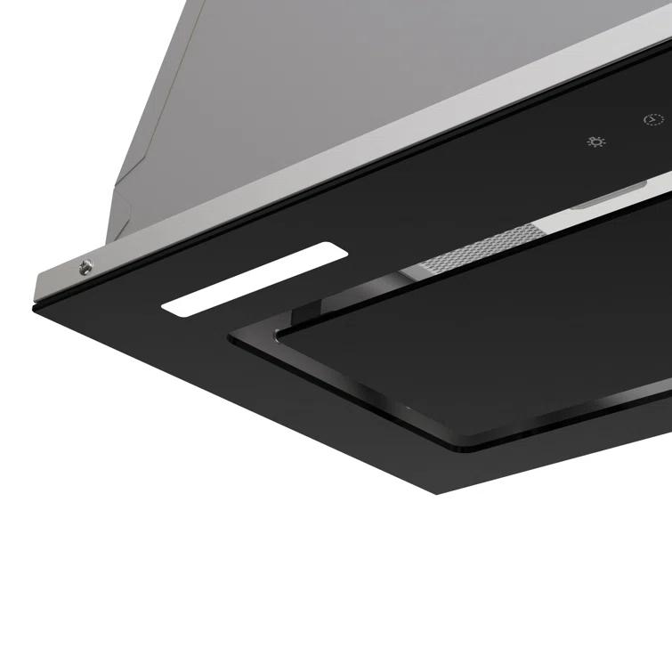 Streamline 36 In. T-11503-1-DL Isernia Ductless Insert 350 CFM Range Hood In Glossy Black With Mesh Filters, Touchpad Control, LED Lights