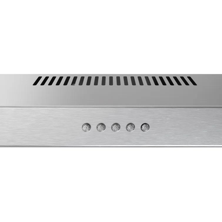Streamline 30 In. T-3007-1-DL Savona Ductless Undermount 80 CFM Range Hood In Brushed Stainless Steel With Mesh Filters, Push Button Control, LED Light