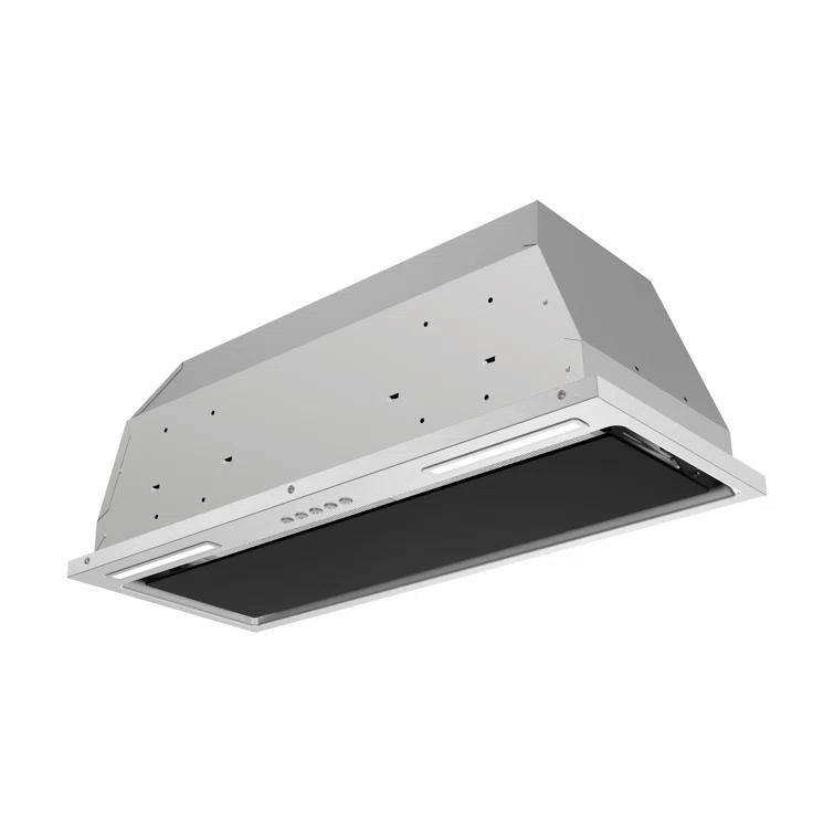 Streamline 28 in. Curino Ductless Insert 350 CFM Range Hood in Glossy Black with Mesh Filters, Electronic Button Control, LED Lights