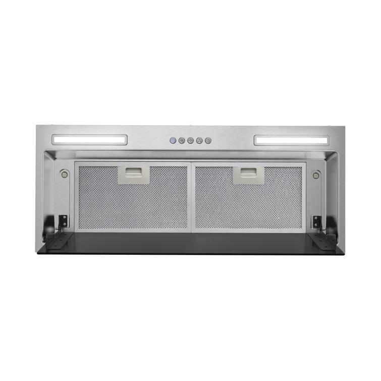 Streamline 28 in. Curino Ductless Insert 350 CFM Range Hood in Glossy Black with Mesh Filters, Electronic Button Control, LED Lights