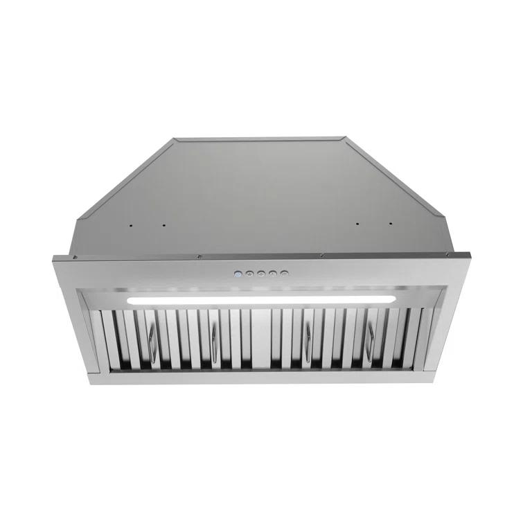 Streamline Bath Streamline 28 In. T-4267-1-CL Belsito Convertible Insert 350 CFM Range Hood In Brushed Stainless Steel With Baffle Filters, Electronic Button Control, LED Light T-4267-1-CL