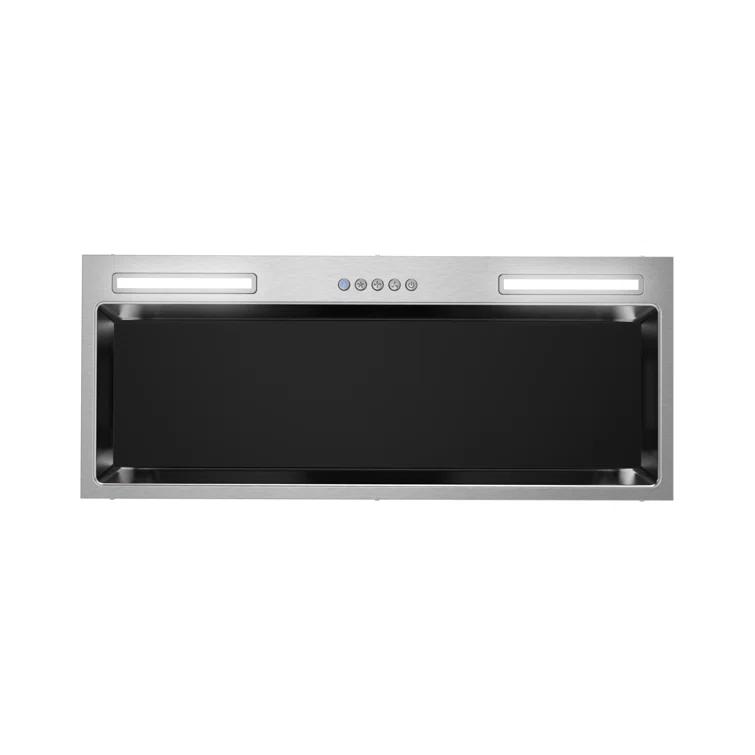 Streamline 28 in. Curino Ductless Insert 350 CFM Range Hood in Glossy Black with Mesh Filters, Electronic Button Control, LED Lights