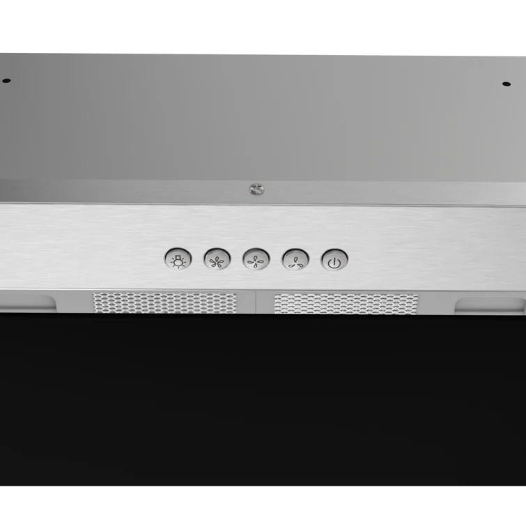 Streamline 28 in. Curino Ductless Insert 350 CFM Range Hood in Glossy Black with Mesh Filters, Electronic Button Control, LED Lights