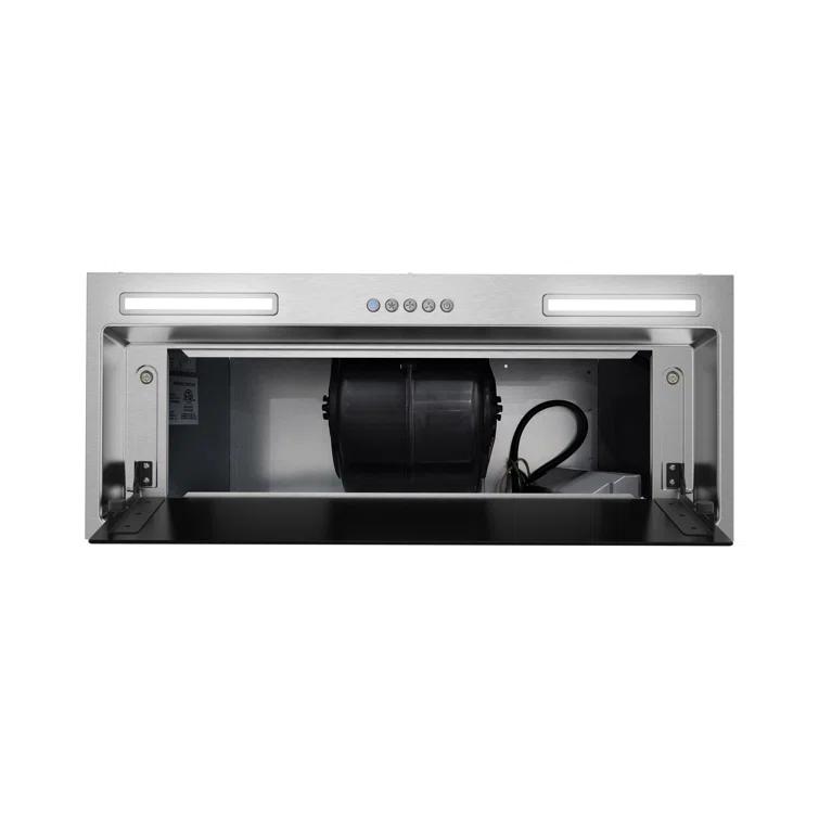 Streamline 28 in. Curino Ductless Insert 350 CFM Range Hood in Glossy Black with Mesh Filters, Electronic Button Control, LED Lights
