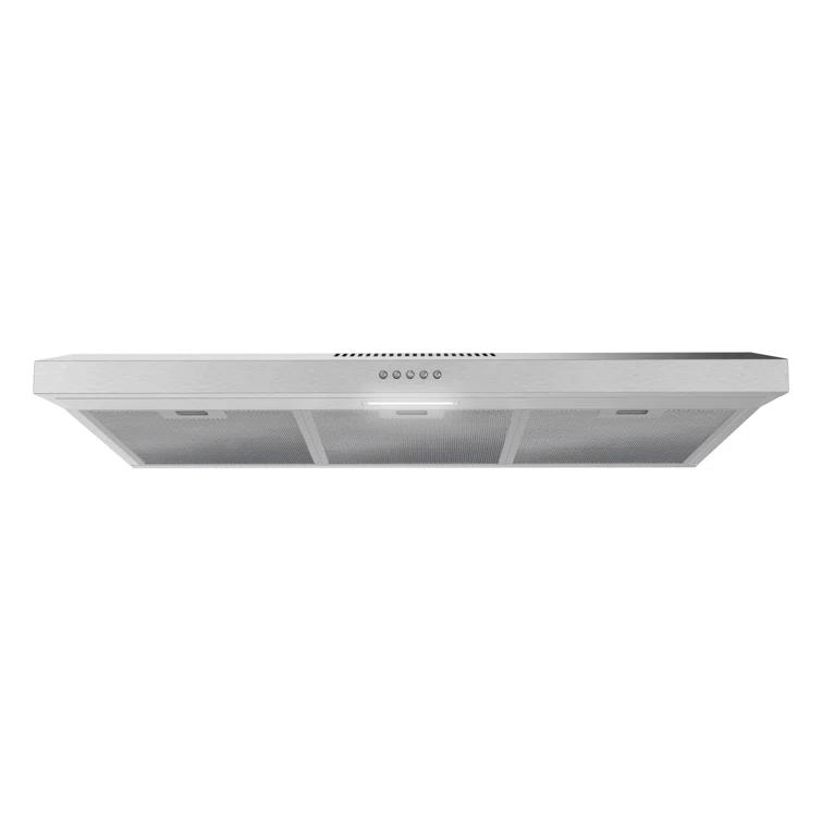 Streamline 36 In. T-10189-1-CL Grosetto Convertible Undermount 80 CFM Range Hood In Brushed Stainless Steel With Mesh Filters, Push Button Control, LED Light