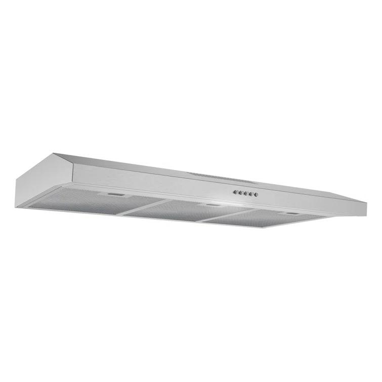 Streamline 36 In. T-10189-1-CL Grosetto Convertible Undermount 80 CFM Range Hood In Brushed Stainless Steel With Mesh Filters, Push Button Control, LED Light