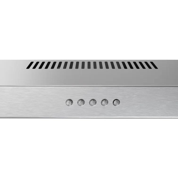 Streamline 36 In. T-10189-1-CL Grosetto Convertible Undermount 80 CFM Range Hood In Brushed Stainless Steel With Mesh Filters, Push Button Control, LED Light