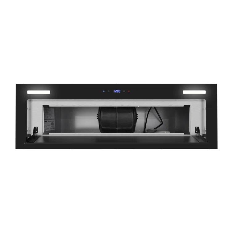 Streamline 36 In. T-11503-1-DL Isernia Ductless Insert 350 CFM Range Hood In Glossy Black With Mesh Filters, Touchpad Control, LED Lights