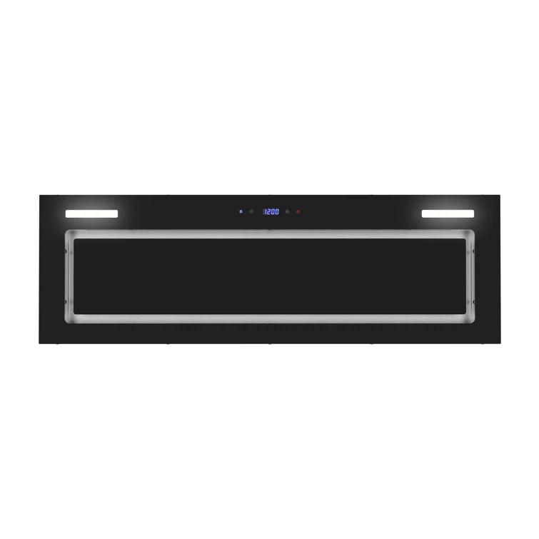 Streamline 36 In. T-11503-1-DL Isernia Ductless Insert 350 CFM Range Hood In Glossy Black With Mesh Filters, Touchpad Control, LED Lights