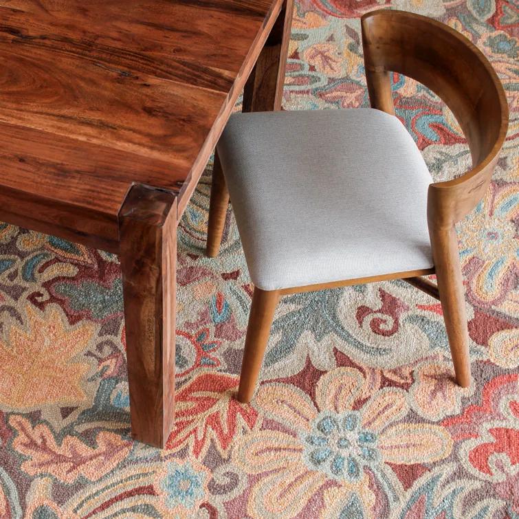 Florals Floral Tapestry Handmade Hand Tufted Wool Spice Rug