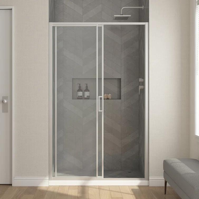 Ove Decors Stanford 48 In. W X 74 In. H Sliding Clear Straight Alcove Shower Door