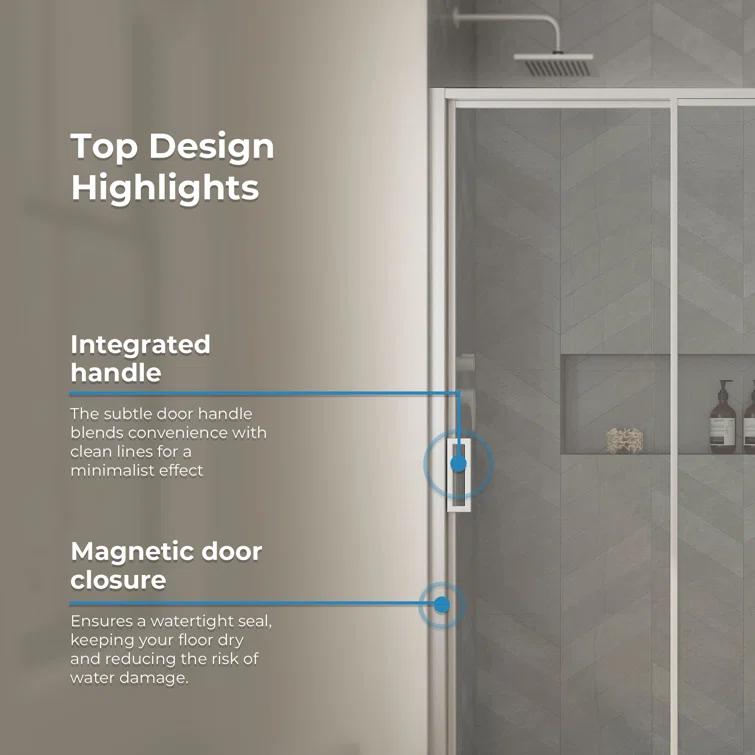 Ove Decors Stanford 48 In. W X 74 In. H Sliding Clear Straight Alcove Shower Door