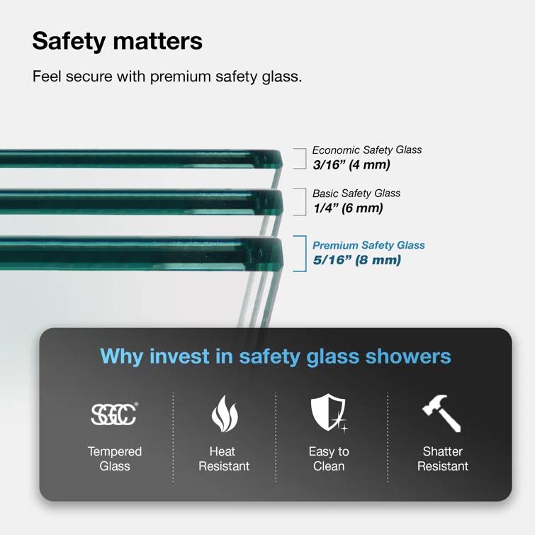 Ove Decors Stanford 48 In. W X 74 In. H Sliding Clear Straight Alcove Shower Door