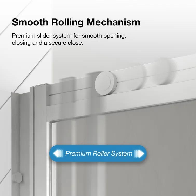 Ove Decors Stanford 48 In. W X 74 In. H Sliding Clear Straight Alcove Shower Door