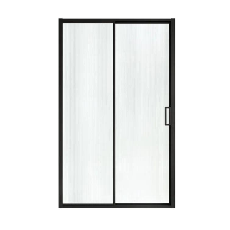 Ove Decors Stanford 48 In. W X 74 In. H Sliding Fluted Straight Alcove Shower Door
