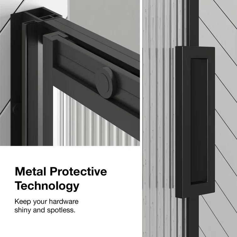 Ove Decors Stanford 48 In. W X 74 In. H Sliding Fluted Straight Alcove Shower Door