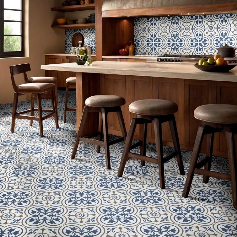 Amara 8" x 8" Encaustic Look Matte Porcelain Floor & Wall Tile
