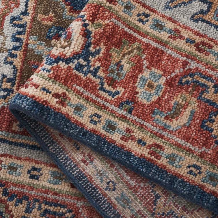 Samarkand SRK114 Hand Knotted Area Rug - Navy/Rust - 8'x10' - Safavieh.