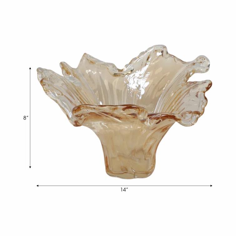 Handmade Amber Glass Decorative Table Vase