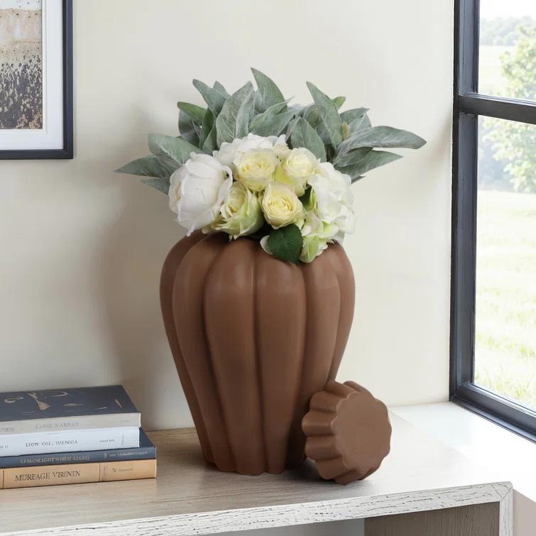 Tukwila Large Brown Stoneware Decorative Jar