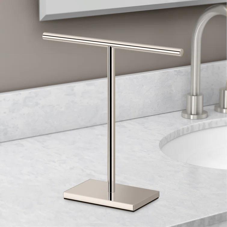 Freestanding Countertop Hand Towel Holder | 11.13"H x 10.50"W Weighted Base Towel Rack Stand